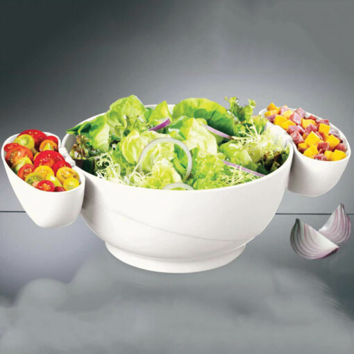 Chips & Dips™ in white with salad and toppings