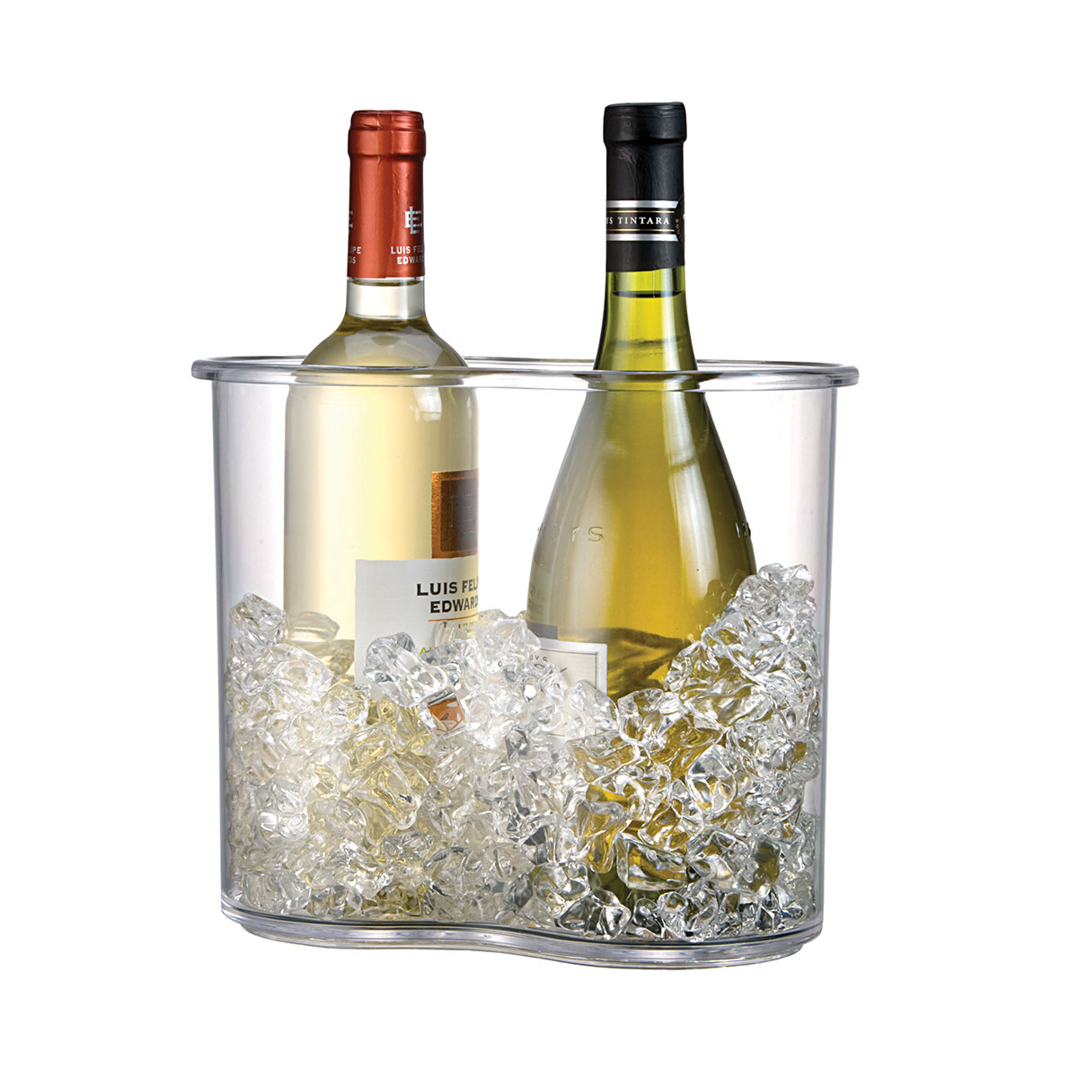 White Acrylic Prodyne A-901 Iceless Wine Cooler 