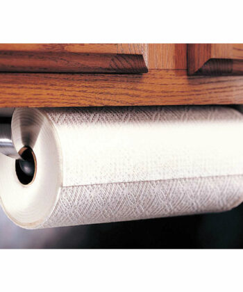 UNDER CABINET PAPER TOWEL RACK in use with paper towels
