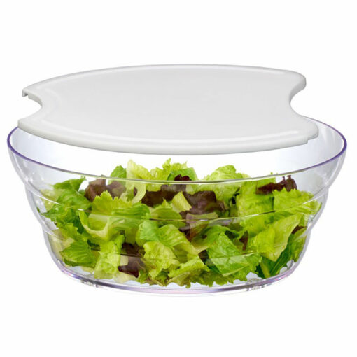Top chop salad bowl with cutting board lid