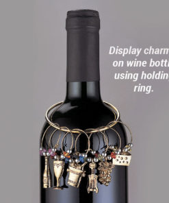 Stemware Charms Display on Wine Bottle
