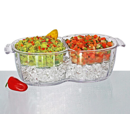 Duo Dips On Ice with Salsa and Guacamole