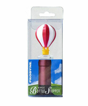 Hot Air Balloon Bottle Stopper, Red, in Packaging